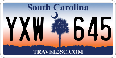 SC license plate YXW645