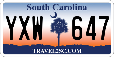 SC license plate YXW647