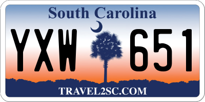 SC license plate YXW651