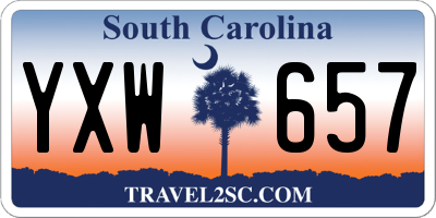 SC license plate YXW657