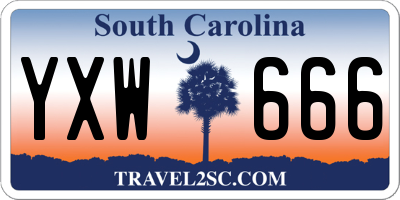 SC license plate YXW666