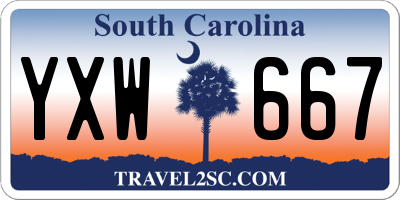 SC license plate YXW667