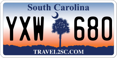 SC license plate YXW680