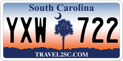 SC license plate YXW722