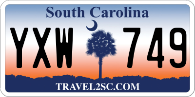 SC license plate YXW749