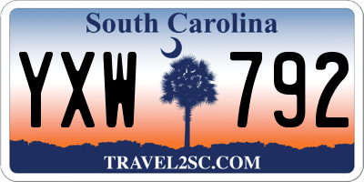 SC license plate YXW792
