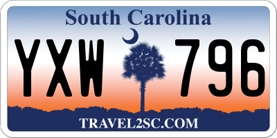 SC license plate YXW796