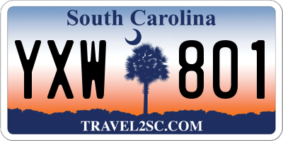 SC license plate YXW801