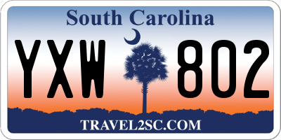 SC license plate YXW802