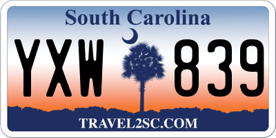 SC license plate YXW839