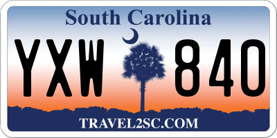 SC license plate YXW840