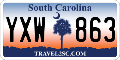 SC license plate YXW863