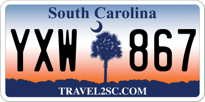 SC license plate YXW867