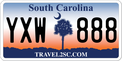 SC license plate YXW888