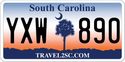 SC license plate YXW890