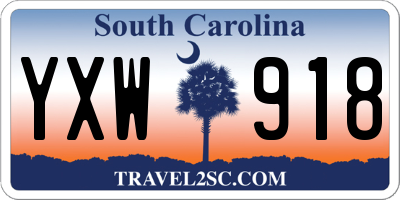 SC license plate YXW918