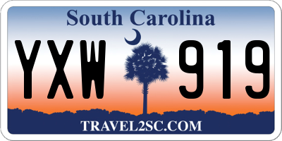 SC license plate YXW919