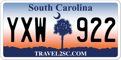 SC license plate YXW922