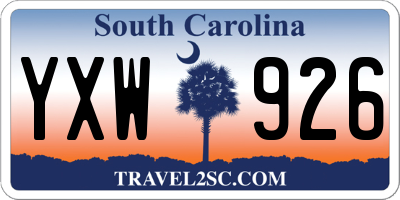 SC license plate YXW926