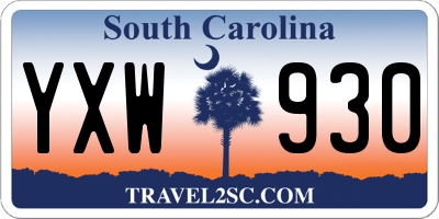 SC license plate YXW930