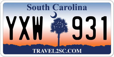 SC license plate YXW931