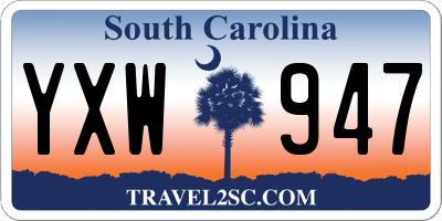 SC license plate YXW947