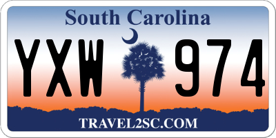 SC license plate YXW974