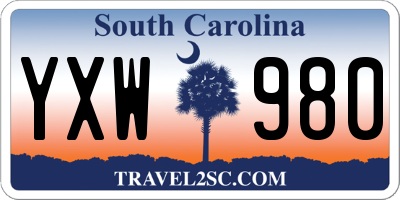 SC license plate YXW980