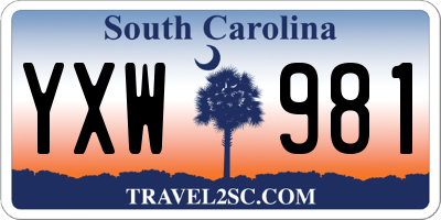 SC license plate YXW981