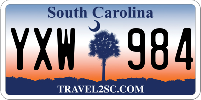 SC license plate YXW984
