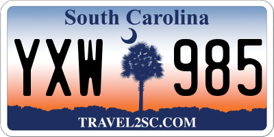 SC license plate YXW985