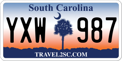 SC license plate YXW987