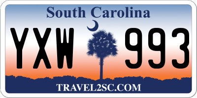 SC license plate YXW993