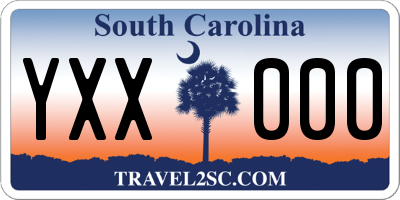 SC license plate YXX000