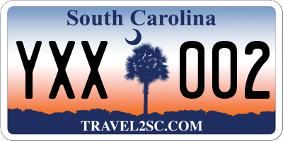 SC license plate YXX002