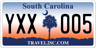SC license plate YXX005