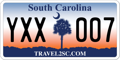 SC license plate YXX007