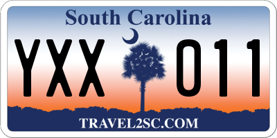 SC license plate YXX011