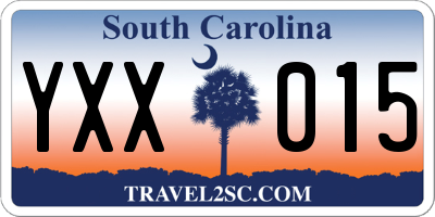 SC license plate YXX015