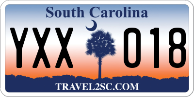 SC license plate YXX018
