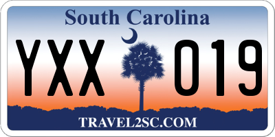 SC license plate YXX019