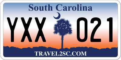 SC license plate YXX021