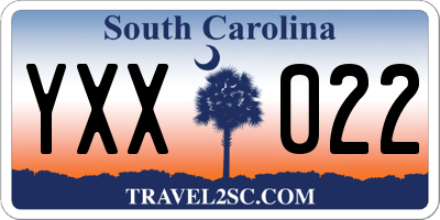 SC license plate YXX022