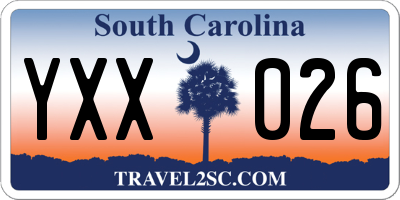 SC license plate YXX026
