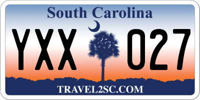 SC license plate YXX027