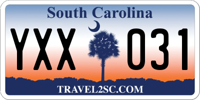 SC license plate YXX031