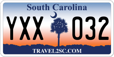 SC license plate YXX032