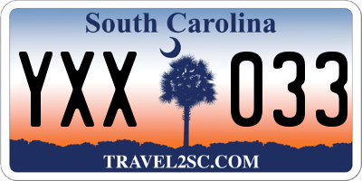 SC license plate YXX033
