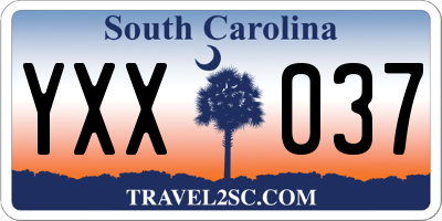 SC license plate YXX037