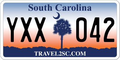 SC license plate YXX042